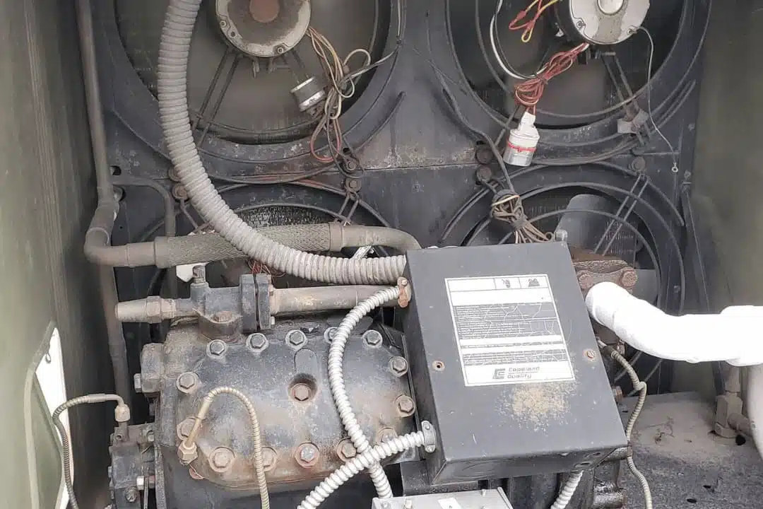 Commercial HVAC Unit Showing Mechanical Wear On Components